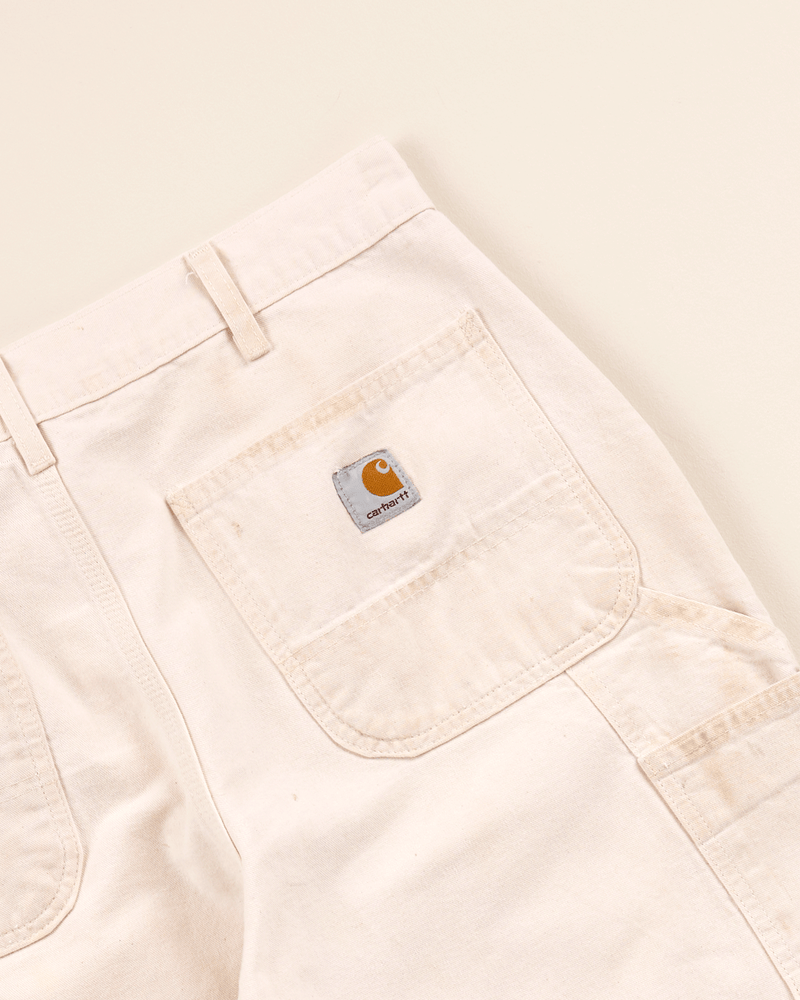 1980s White Denim Carpenter Shorts - 33