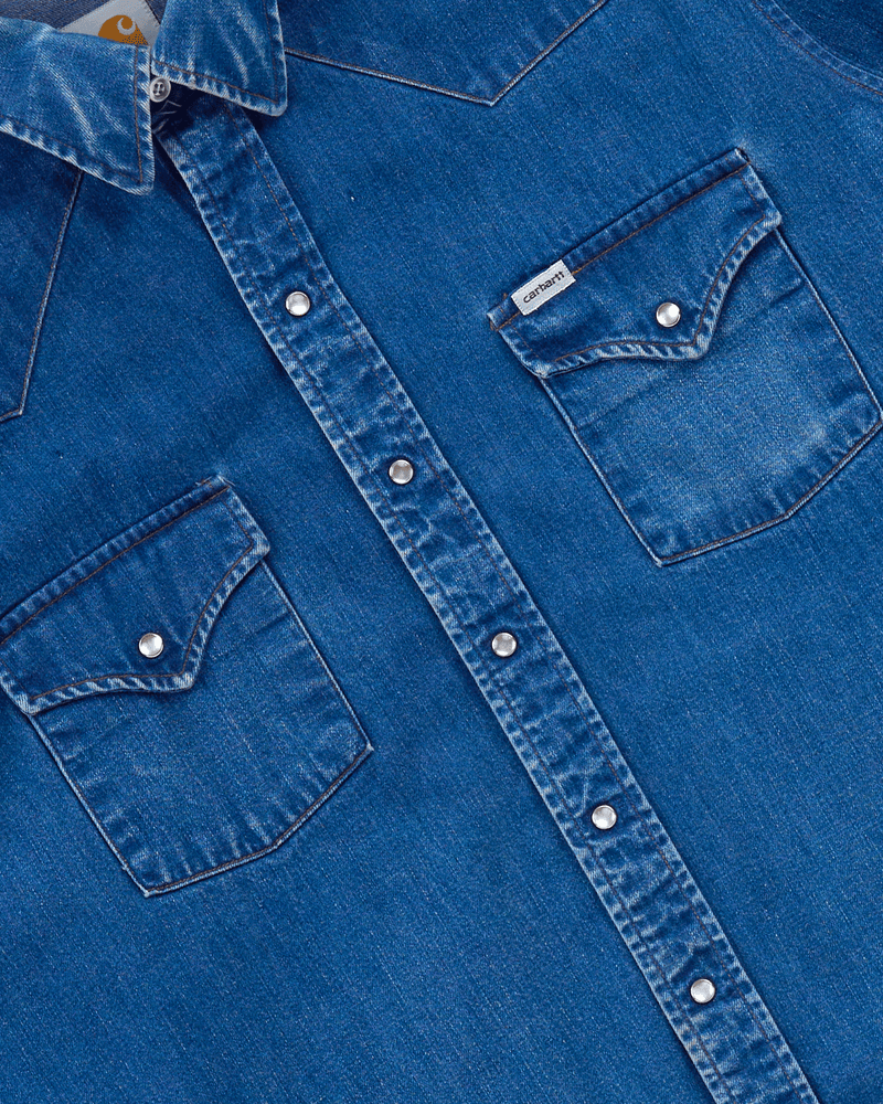 1980s Dark Denim Western Shirt - Extra Large
