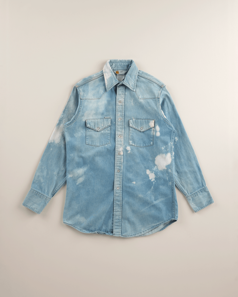 1980s Light Denim Western Shirt - Small