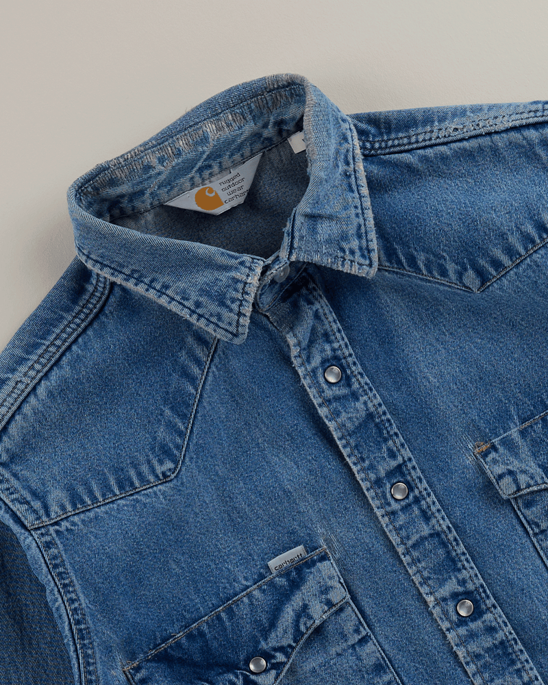 2000s Medium Denim Western Shirt - Medium
