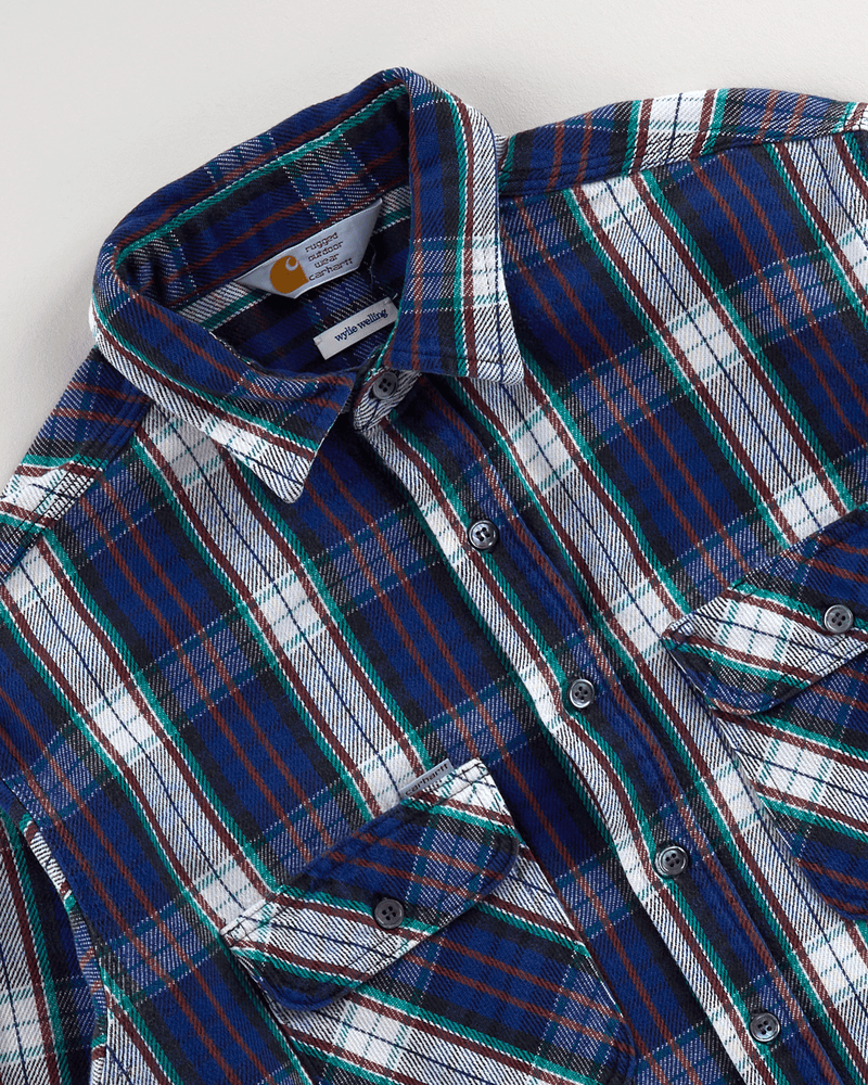 1990s Navy Plaid Shirt - Extra Large