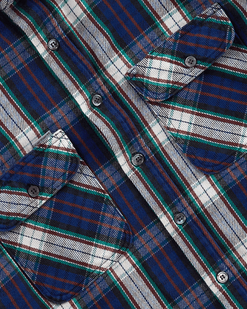 1990s Navy Plaid Shirt - Extra Large