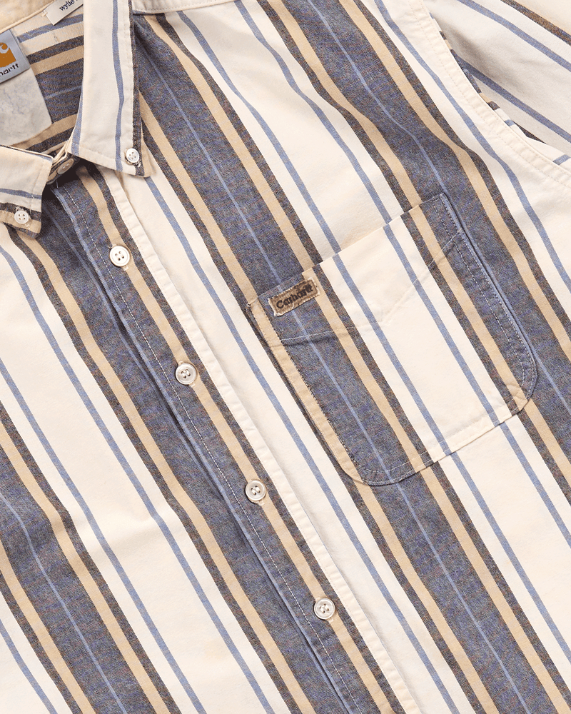 2000s Off White Oxford Stripe Shirt - Extra Large