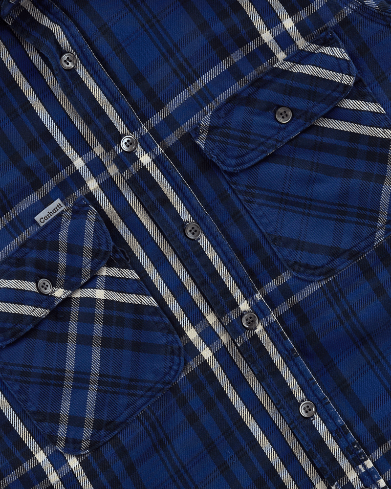 2000s Blue Plaid Shirt - Small