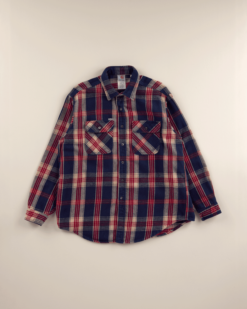 2000s Blue Plaid Shirt - Large