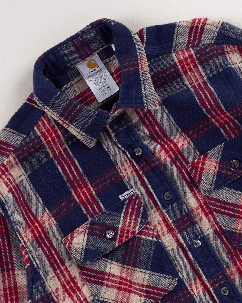 2000s Blue Plaid Shirt - Large