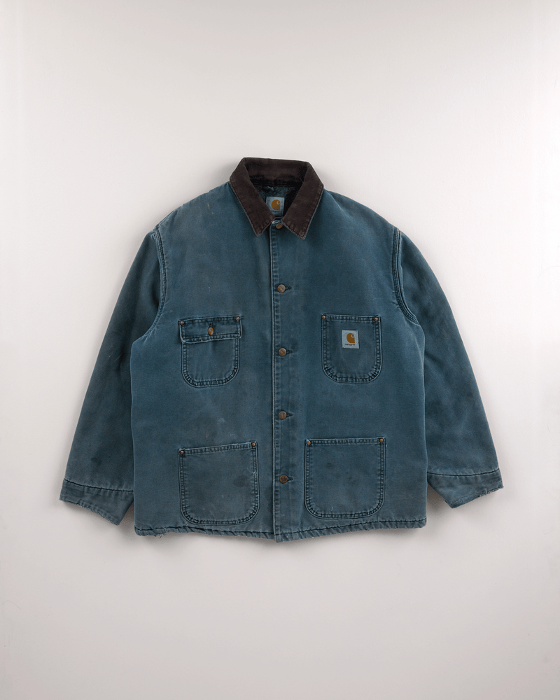 1990s Forest Green Duck Lined Chore Coat - Medium