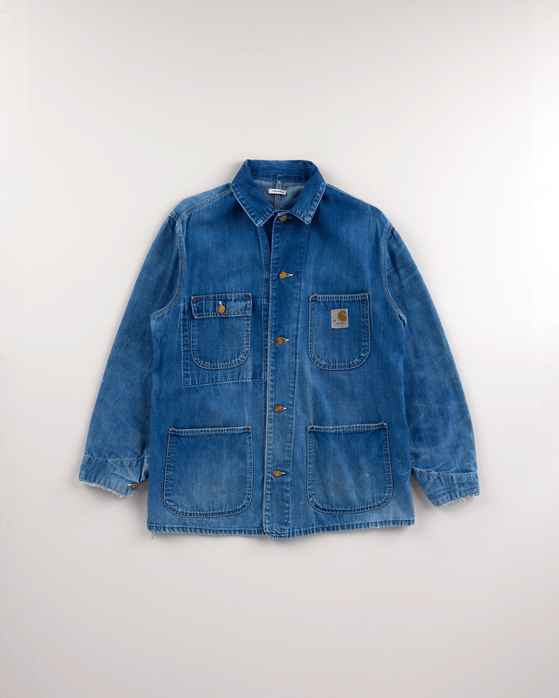 1970s Medium Denim Unlined Chore Coat - Extra Small