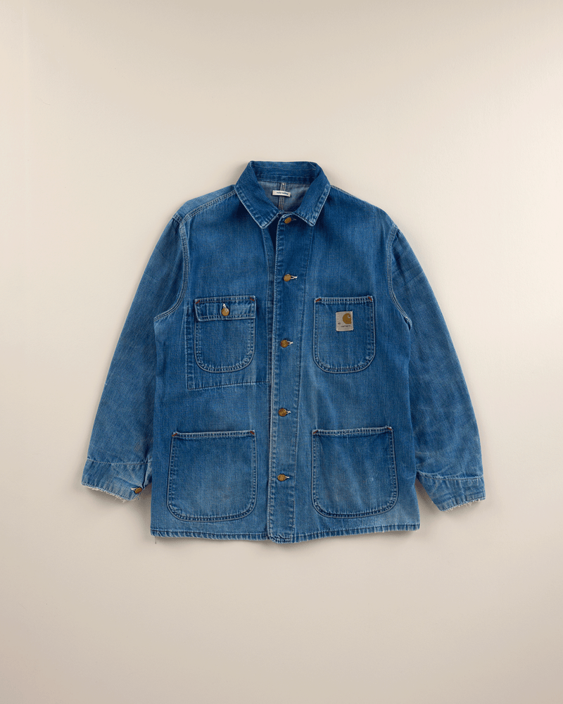 1970s Medium Denim Unlined Chore Coat - Extra Small
