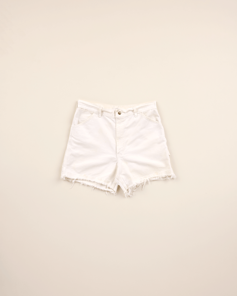 1980s White Denim Carpenter Shorts - 32