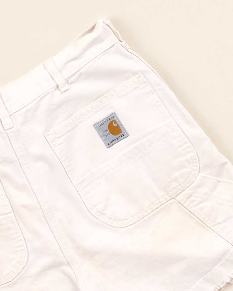 1980s White Denim Carpenter Shorts - 32