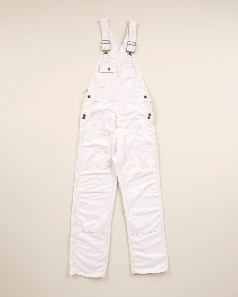1970s White Drill Painter Overalls - Small
