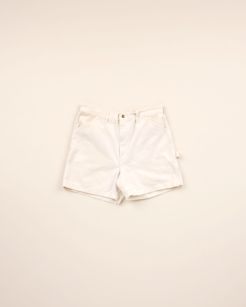 1980s White Denim Carpenter Shorts - 33