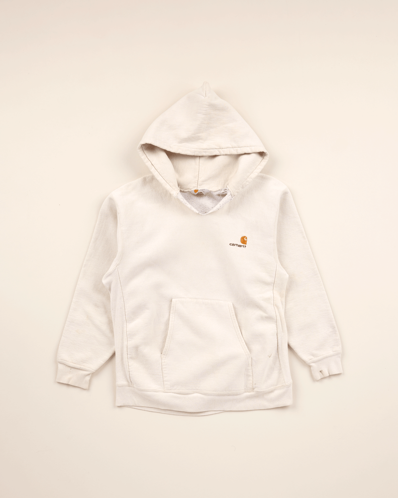 1990s White Pullover Hoodie - Medium