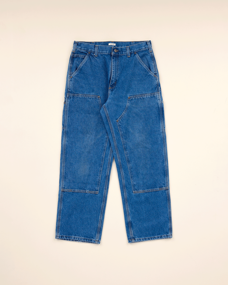 2000s Dark Denim Double Knee Pant - 33X30