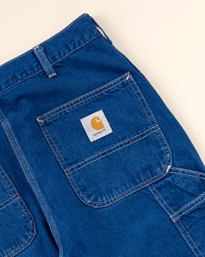 1990s Dark Denim Single Knee Pant - 34X32