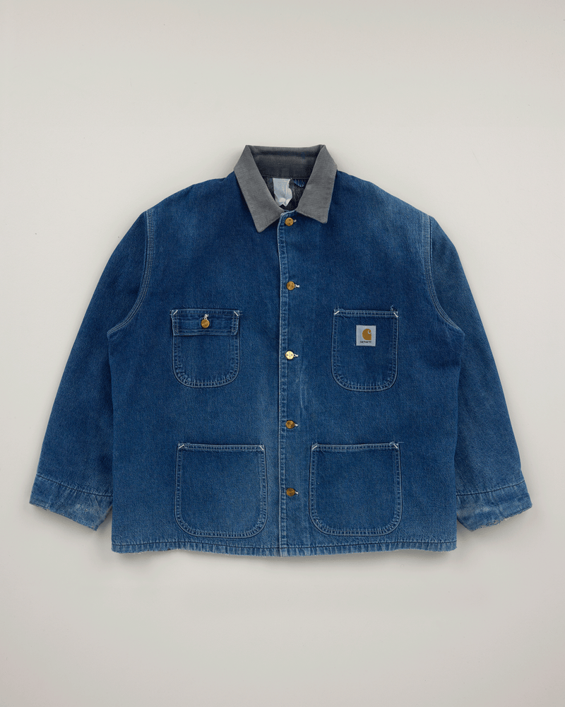 1990s Denim Lined Chore Coat - Medium