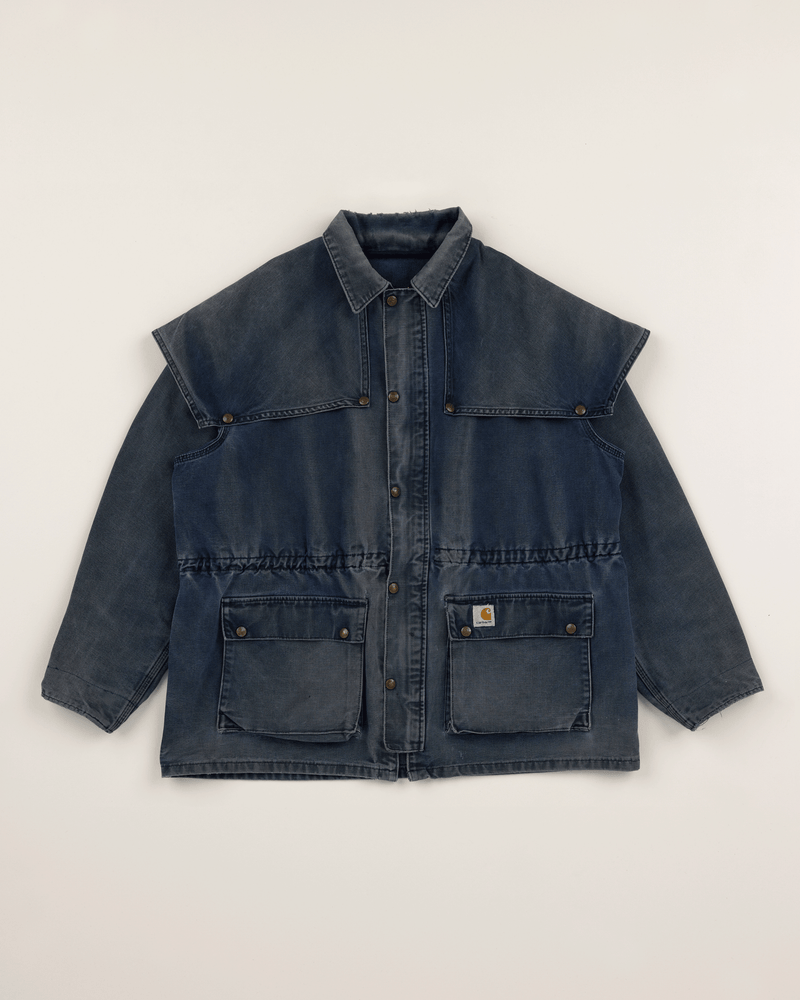 1990s Navy Duck Cape Coat - Large