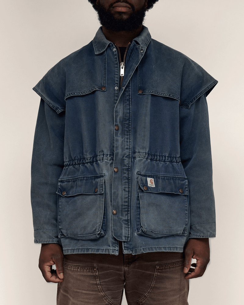 1990s Navy Duck Cape Coat - Large