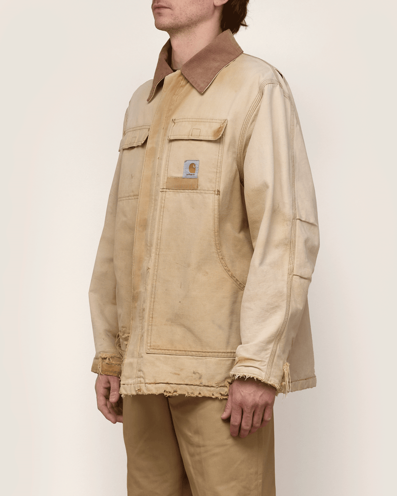 1990s Tan Duck Canvas Traditional Coat - Medium